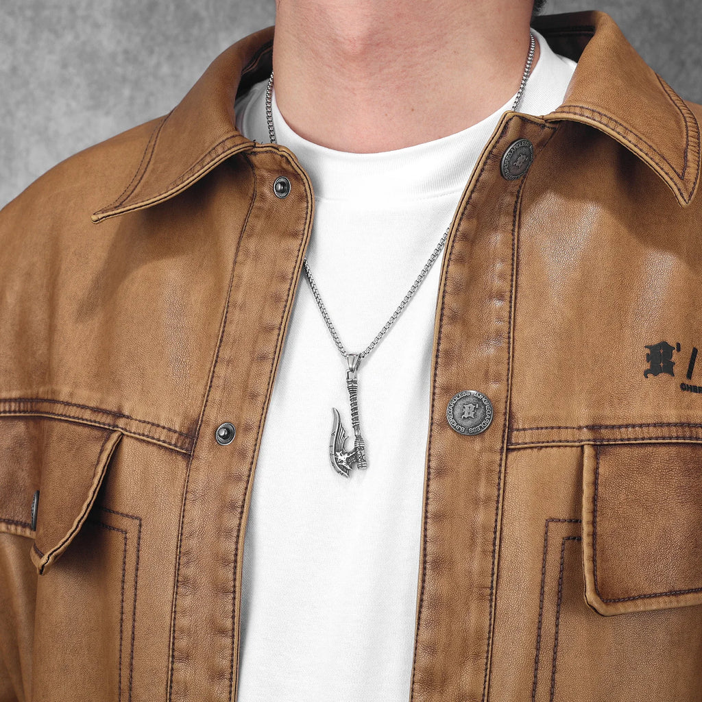 Viking Battle Axe Men Necklaces Stainless Steel Pendant Chain Women Punk Fashion Jewelry New In Accessories Gifts Wholesale