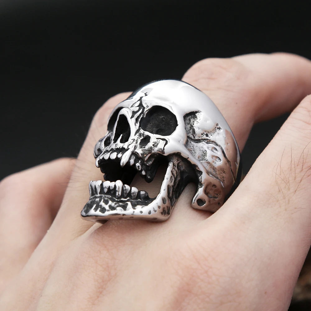PENDRA Skullpunk Gothic Stainless Steel Skull Ring