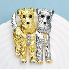 PENDRA Two Dogs Puppy Animal Brooch