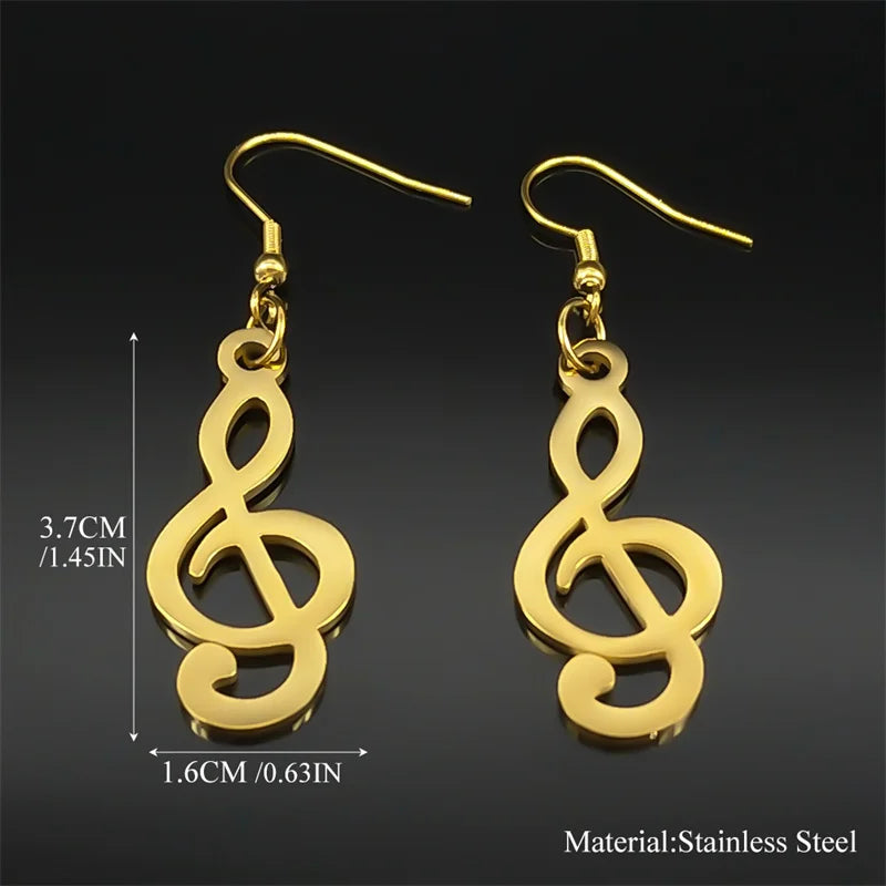 PENDRA Musicnote Gold Charm Earrings