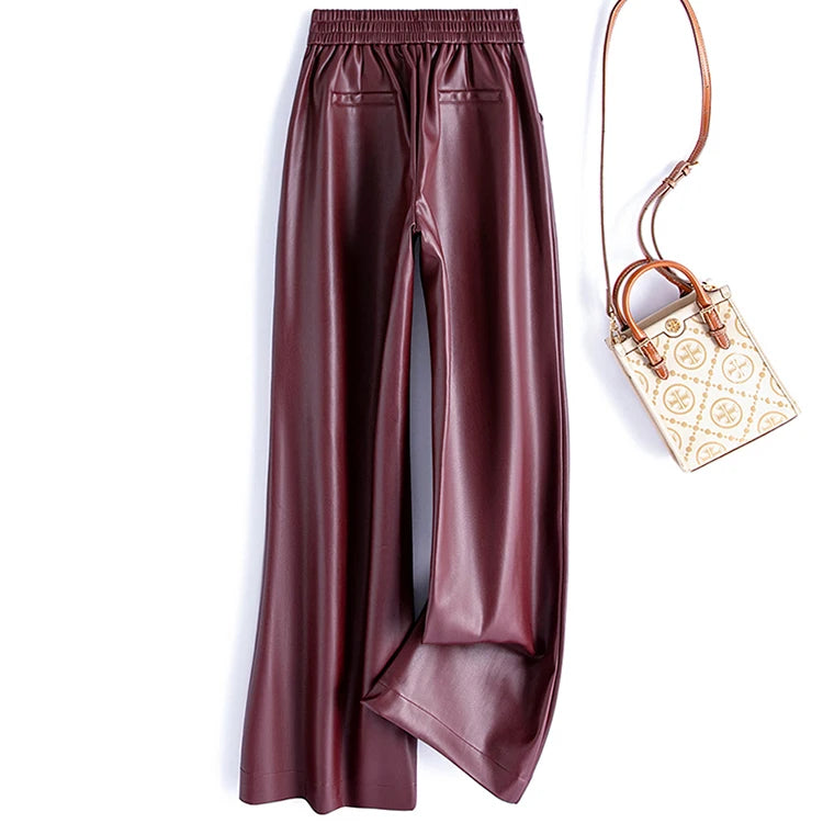 PENDRA Leather Elastic Waisted Pants