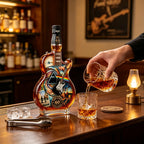 Pink Floyd  Rock Music Inspired Glass Whiskey Decanter Creative Guitar Liquor Bottle Collector Display Gift for Music Fans