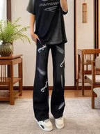 PENDRA Straight Mud Graffiti Pants