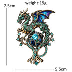 PENDRA Dragon US-Flag Animal Brooch