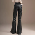 PENDRA Spicy Cargo Pocket High Waist Leather Pants