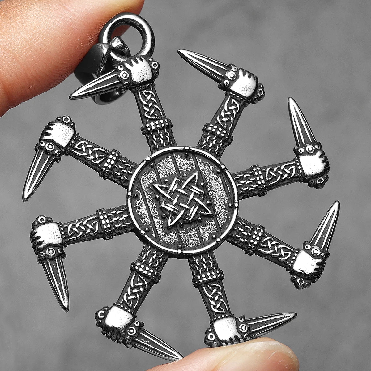 Viking Dagger Unique Amulets Men Necklaces Stainless Steel Pendant Chain Women Punk Fashion Jewelry Accessories Gifts Wholesale