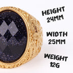 PENDRA Rhinestone Starry Night Steel Ring