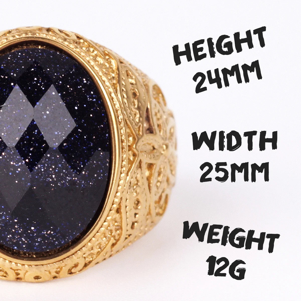 PENDRA Rhinestone Starry Night Steel Ring