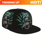 PENDRA Snapback Skull Leaf Baseball Cap