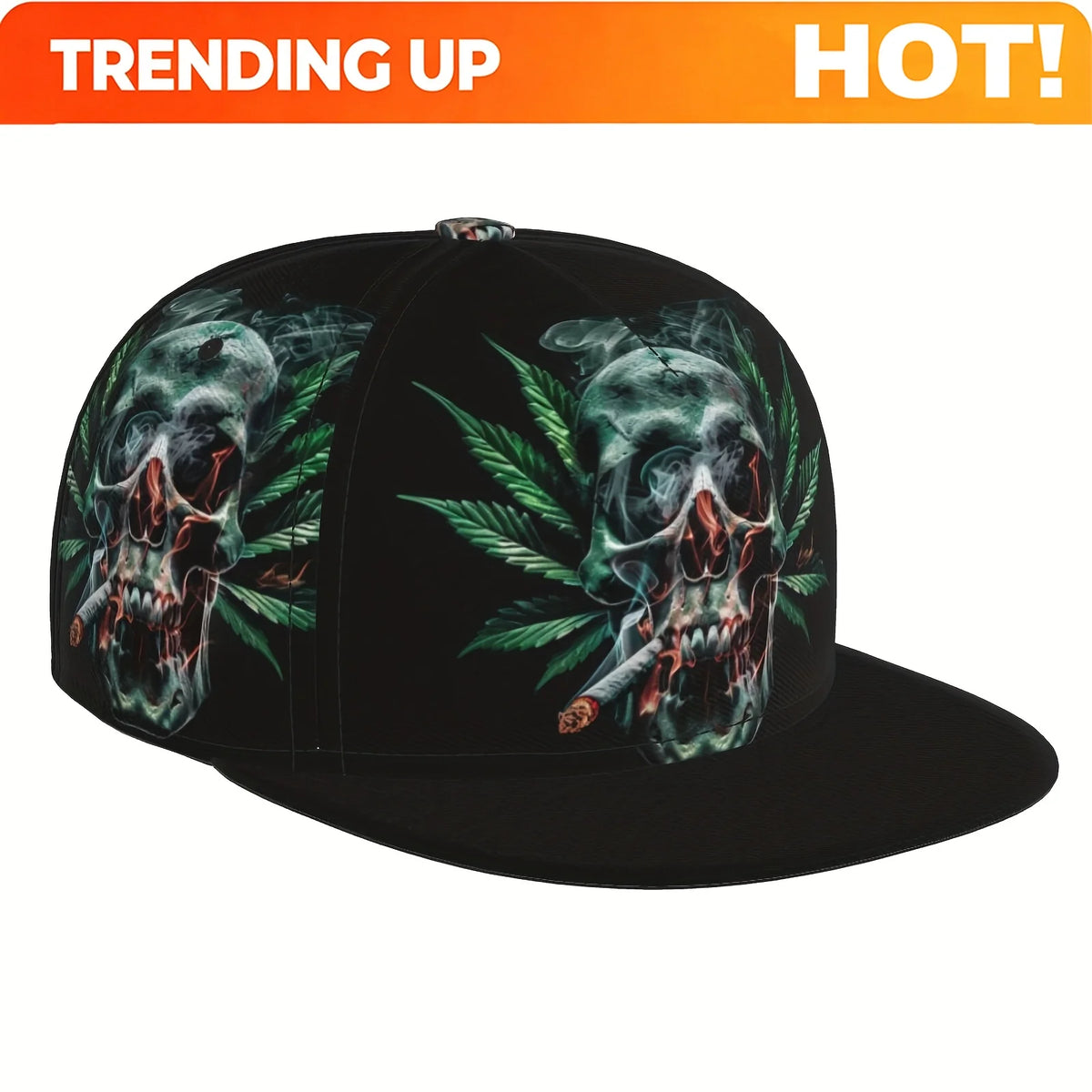 PENDRA Snapback Skull Leaf Baseball Cap