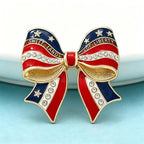 PENDRA Americana Flag Bowknot Brooch