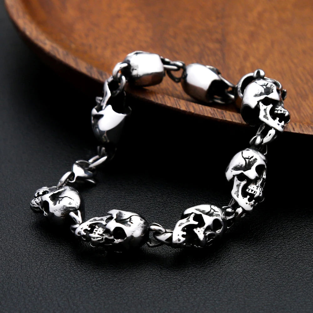 PENDRA Skullforge Full Skull Stainless Steel Bracelet