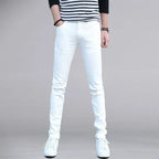 New Youths Men's Summer Jeans Stylish and Durable Trendy Denim Pants Korean Style Men's Slim Fit Cowboy Solid Denim Pants