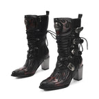 PENDRA Zipper Polish Flame Boots