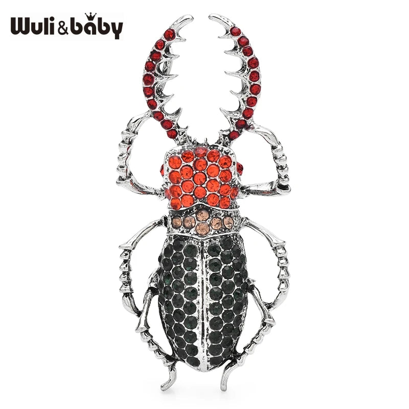 PENDRA Big Enamel Beetle Brooch