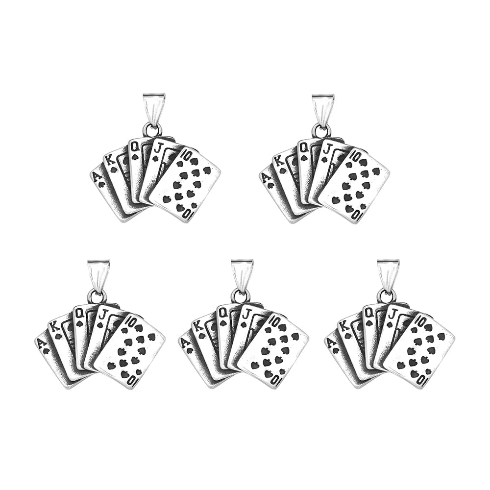 PENDRA Pokerflush Stainless Steel Poker Pendant Necklace