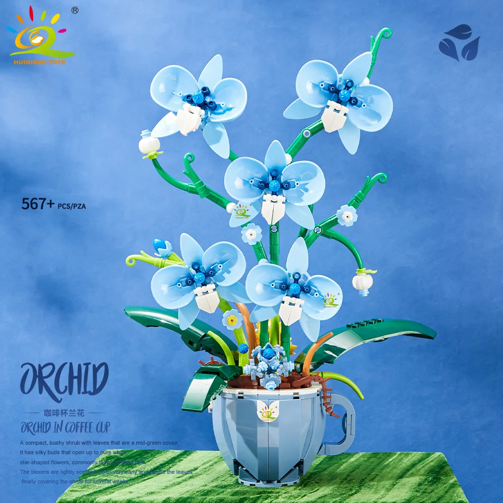 PENDRA Orchid Coffee Floral Building Set