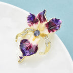PENDRA Orchid Elegant Enamel Flower Brooch
