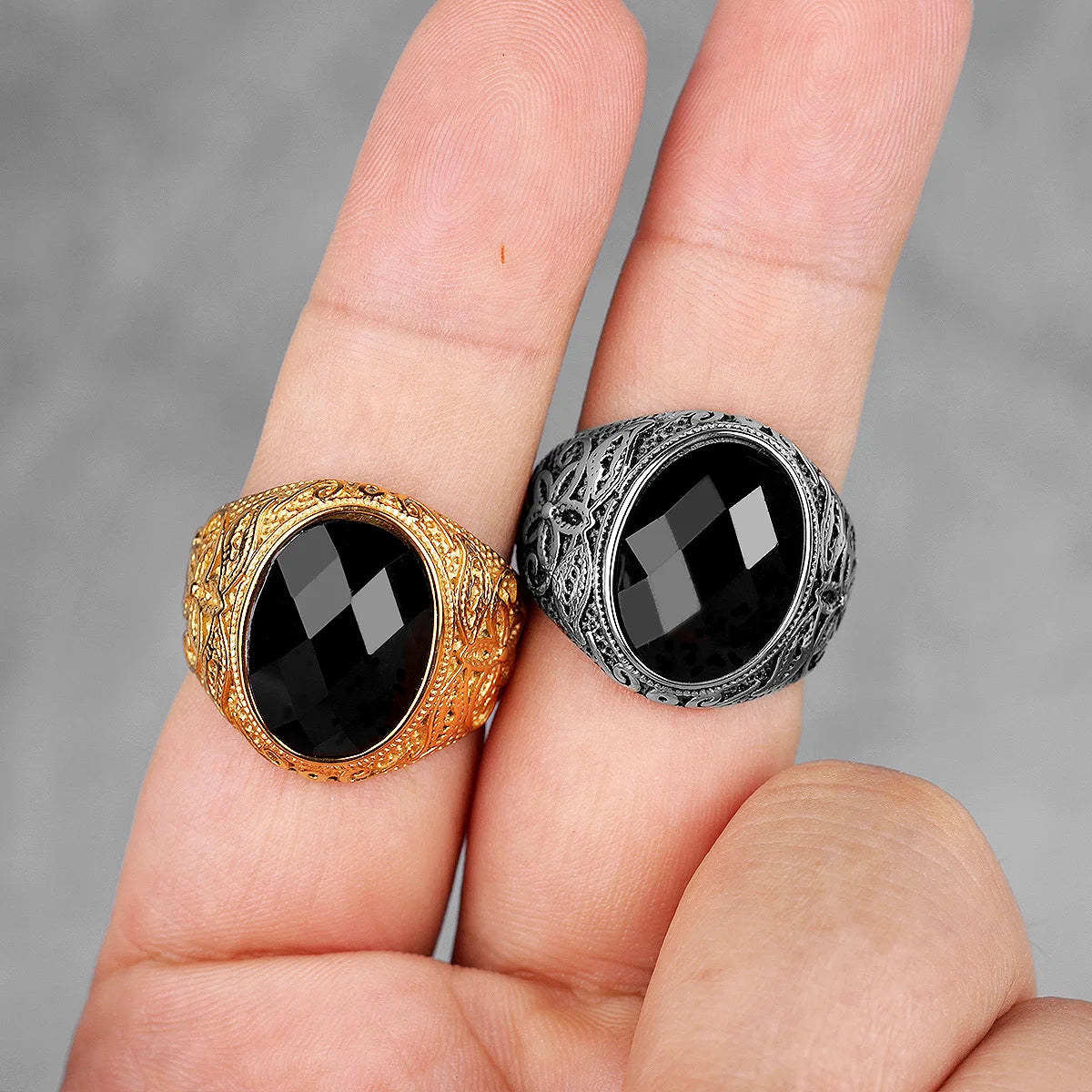 PENDRA Rhinestone Starry Night Steel Ring