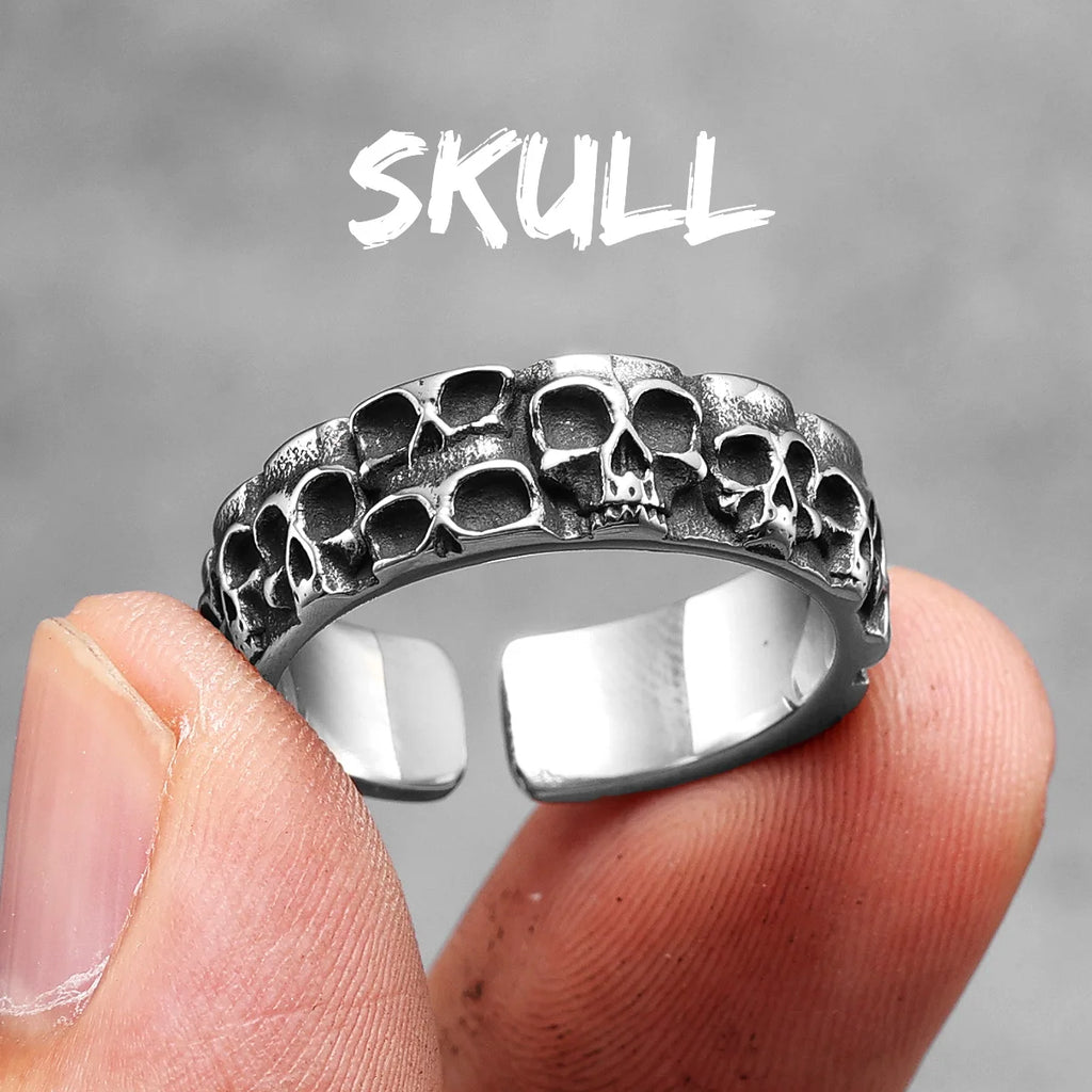 PENDRA Punk Gothic Skull Ring