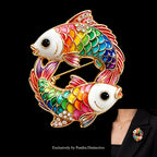 PENDRA Zodiac Porcelain Animal Brooch