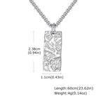 Vintage Fold Geometric Necklace for Men Boys,Stainless Steel Rectangular Pendant,Punk Jewelry Gift