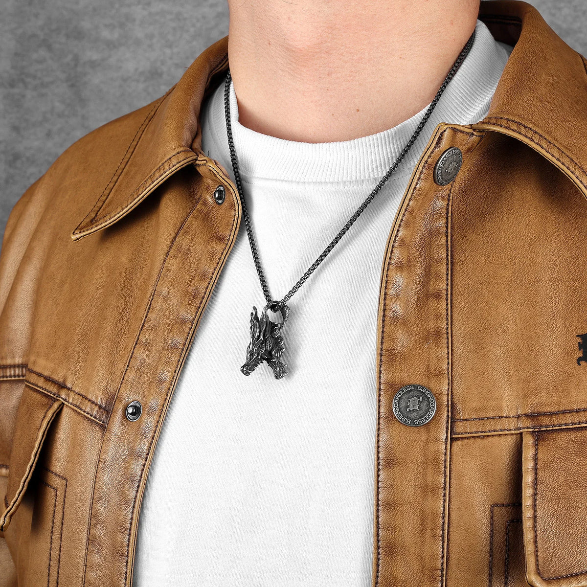 Retro Dragon Head Men Necklaces Stainless Steel Pendant Chain Women Punk Fashion Jewelry New In Accessories Gifts Wholesale