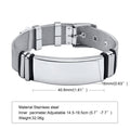 Free Engraving,Stainless Steel Mesh Band Bracelet,Adjustable Bracelet for Men Gift