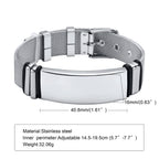 Free Engraving,Stainless Steel Mesh Band Bracelet,Adjustable Bracelet for Men Gift