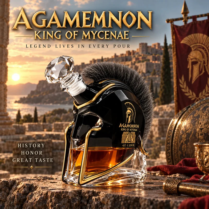 Ancient Greek Warrior Helmet Whiskey Decanter Crystal Liquor Bottle Home Bar Ornament Gift for Whiskey Lovers