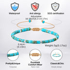Bohemian Natural Stone Beads Bracelet for Men,Handmade Turquoise Adjustable Rope Wristband,Summer Trendy Jewelry Gift