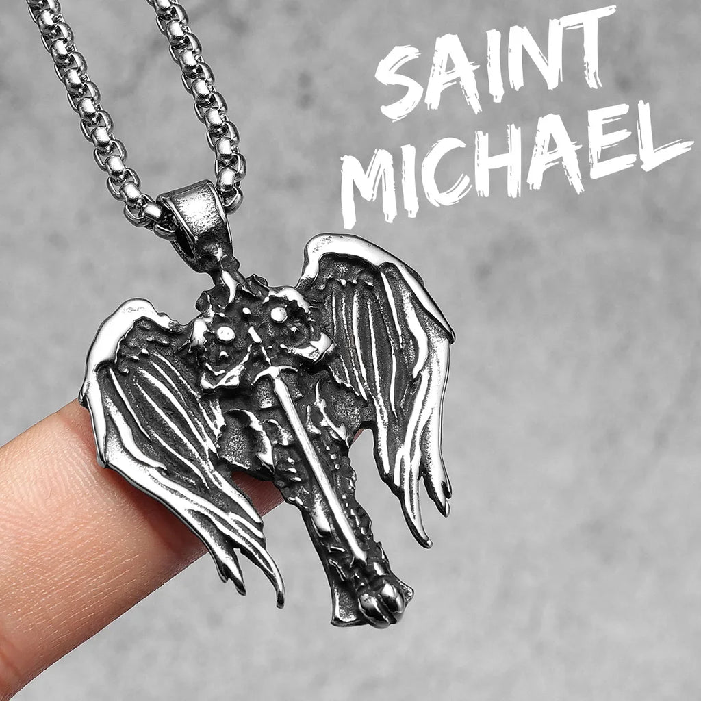 PENDRA Angel Wing Cross Steel Necklace