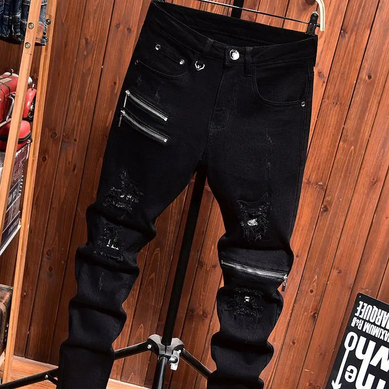 PENDRA Korean Black Elastic Jeans
