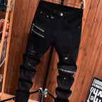 PENDRA Korean Black Elastic Jeans