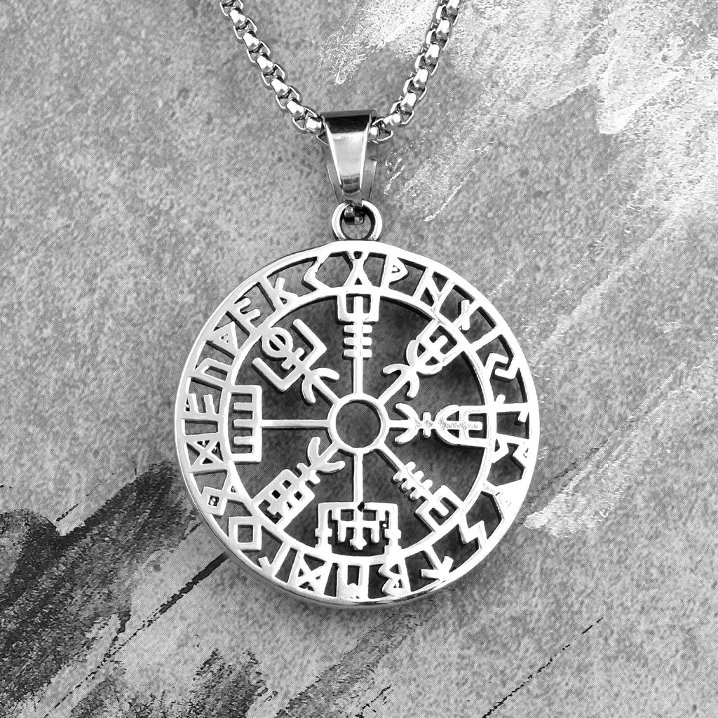 PENDRA Pirate Odin Runes Steel Necklace
