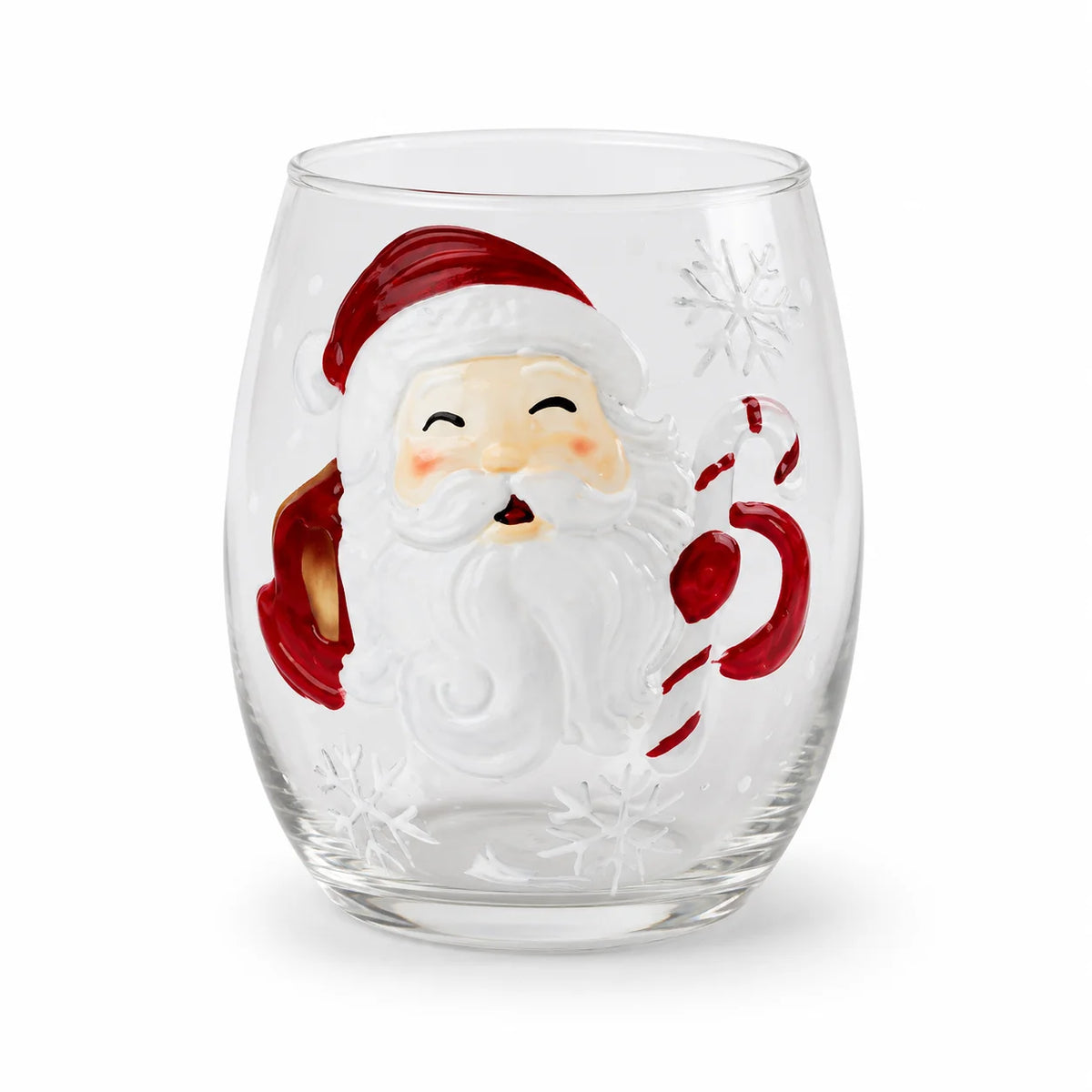 PENDRA Santa Reindeer Snowman Hand-Painted Christmas Whiskey Glass