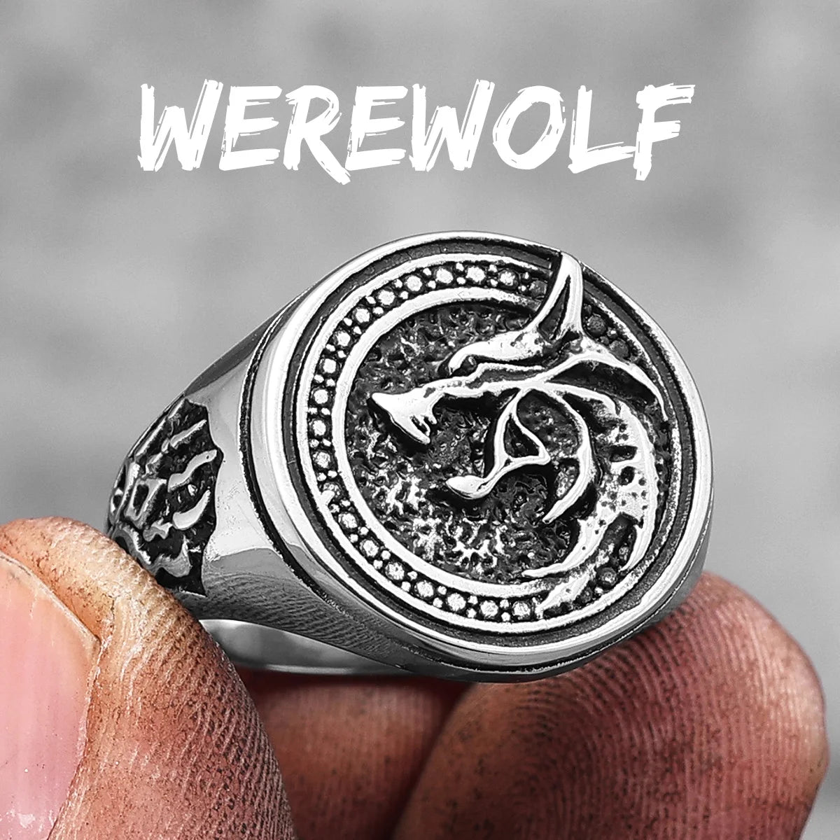 Viking Wizard Wolf Paw Stainless Steel Mens Rings Punk HipHop Unique Trendy for Male Biker Jewelry Creativity Gift Wholesale