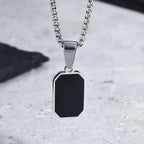 PENDRA Square Enamel Rectangle Pendant Necklace