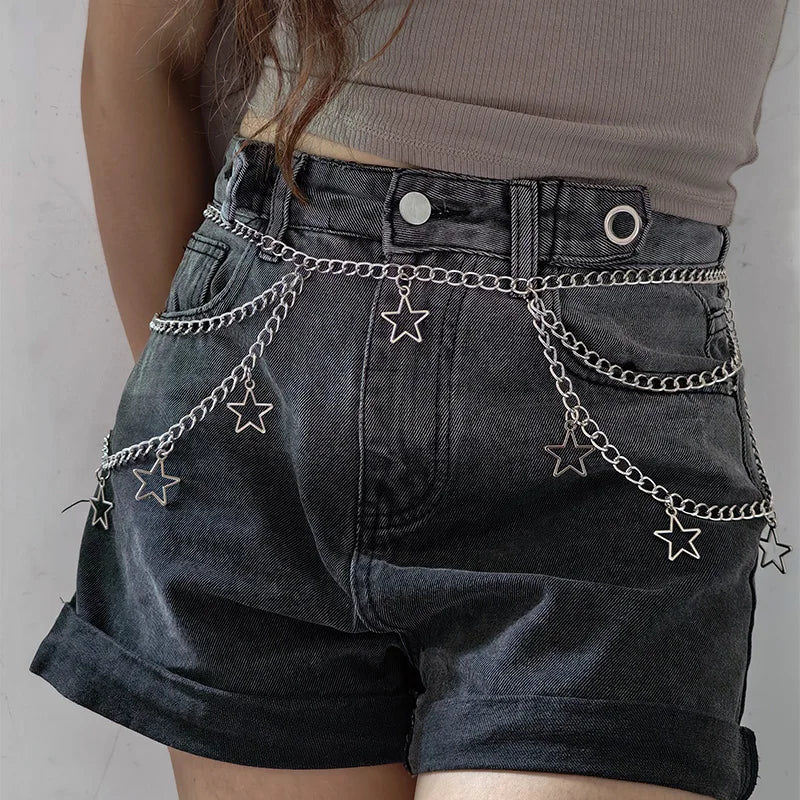 Vintage-Inspired Multi-Layer Metal Waist Chain With Hollow Cross Pendant - Sexy Body Accessory For Women Necklaces For Women