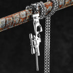 Awm Sniper Rifle Gun Men Necklaces Stainless Steel Pendant Chain Women Punk Fashion Jewelry New in Accessories Gifts Wholesale