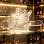 Novelty Glass Chainsaw Decanter for Whiskey Bourbon Spirits Decorative Liquor Bottle with Stopper