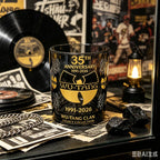 35th Anniversary Wu-Tang Clan Whiskey Glass Black Smoky Rock Cup Premium Gold Print Bar Party Gift