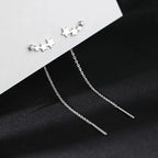 Ventfille 925 Sterling Silver Star Earring for Women Girl Simple Tassels Chain Fashion Office Jewelry Gift Dropshipping