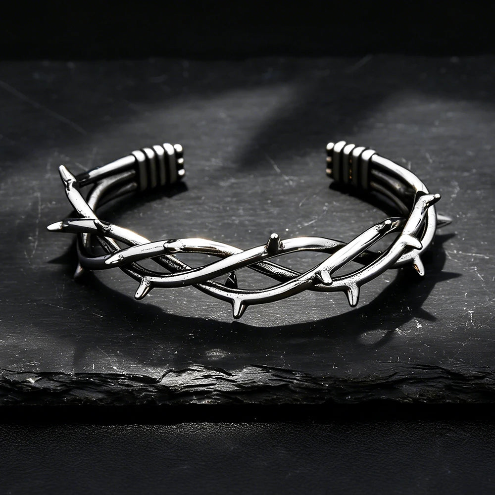 PENDRA Thornwrap Twisted Stainless Steel Cuff Bracelet