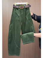 PENDRA Curved Cut Woolen Wide Leg Pants