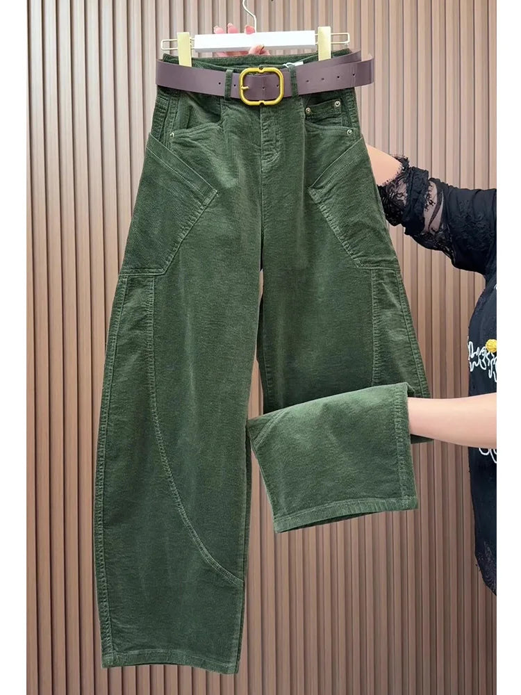PENDRA Curved Cut Woolen Wide Leg Pants