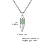 Stylish Bullet Necklaces for Men,Stainless Steel Natural Stone Pendant Necklace,Healing Jewelry Gift for Father Husband Son