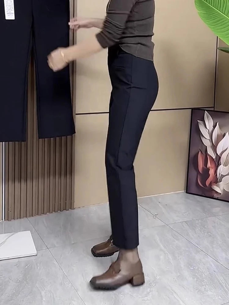 PENDRA Slim Flare Cropped High Waist Pants