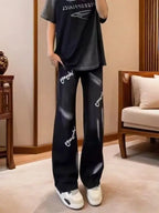 PENDRA Straight Mud Graffiti Pants
