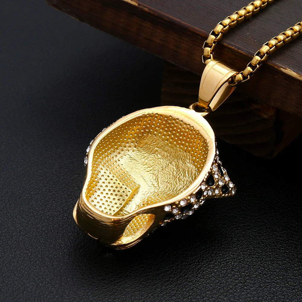 PENDRA Leopardcrest Stainless Steel Leopard Head Pendant